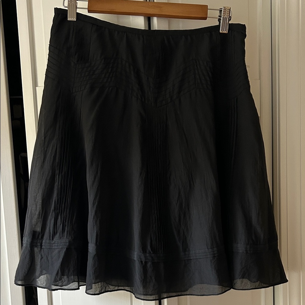 Club Monaco Black Silk Blend A-Line Skirt 8